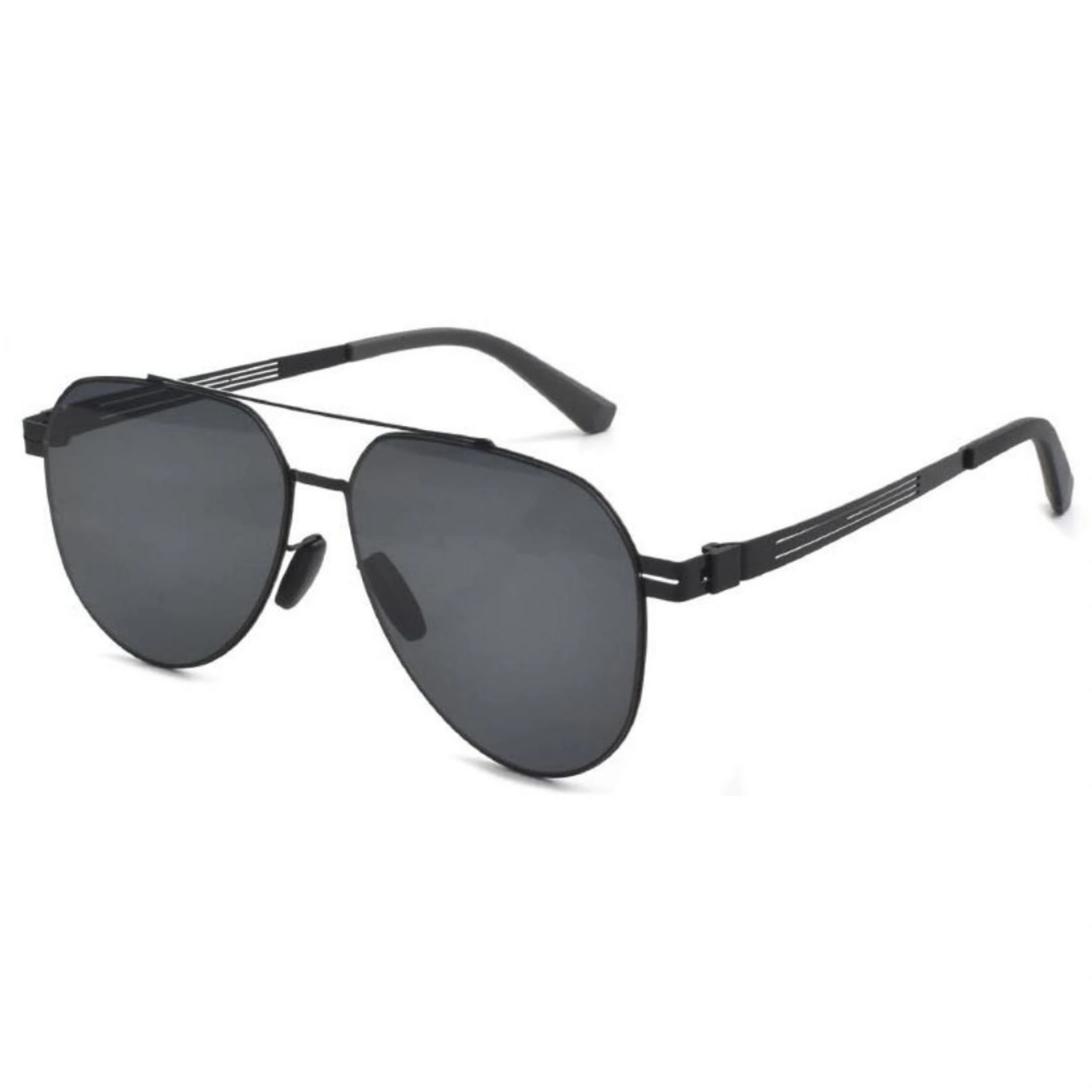 OpteLux OYH6810 Polarized Aviator Sunglasses front view in matte black finish