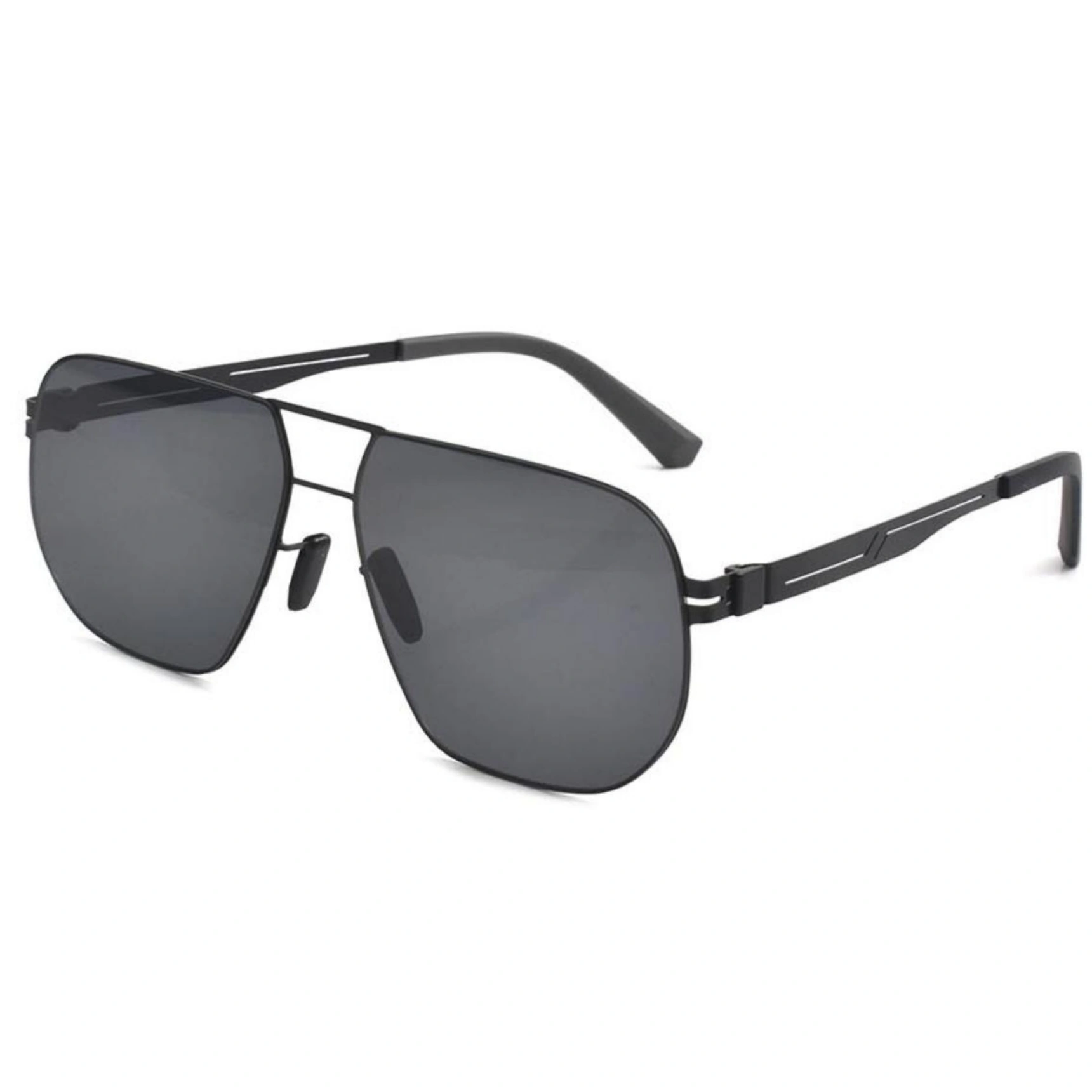 OpteLux OYH6814 aviator sunglasses in matte black – premium alloy double bridge frame with polarized lenses.