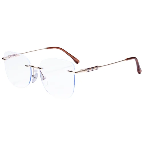 Full perspective of OpteLux OGD754 titanium rimless eyeglasses combining elegance, comfort, and clarity.