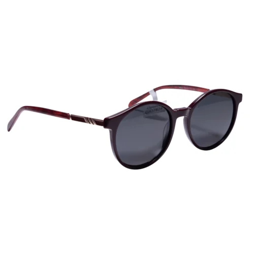 Oblique view of burgundy OpteLux OJO7824 Executive Sunglasses – Lightweight Semi Rimless Glasses