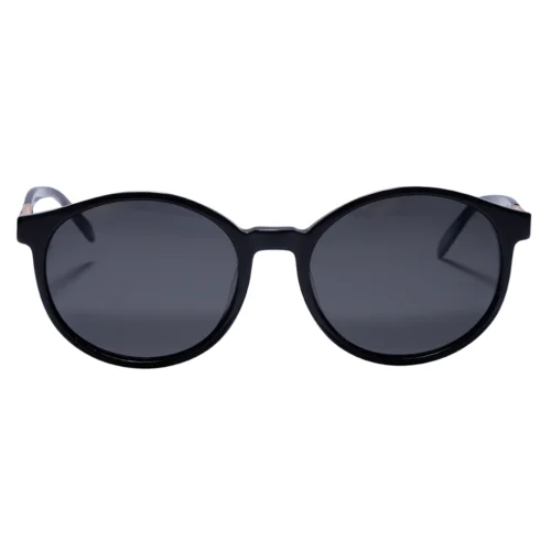 Front view of black OpteLux OJO7824 sunglasses with premium dark lenses – Lightweight Semi Rimless Glasses