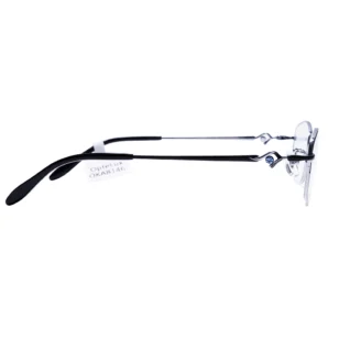 Side view of Optelux OKA8146 Executive Half Frame Glasses in black metal finish