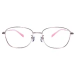 Optelux OKA8152 round glasses for women – front view with slim metal frame and soft square lenses
