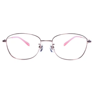 Optelux OKA8152 round glasses for women – front view with slim metal frame and soft square lenses