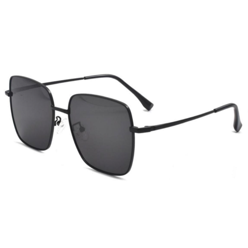 Matte black square sunglasses with black lenses | OpteLux OYH1819