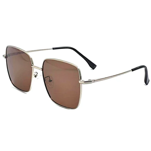 Silver frame square sunglasses with brown lenses | OpteLux OYH1819
