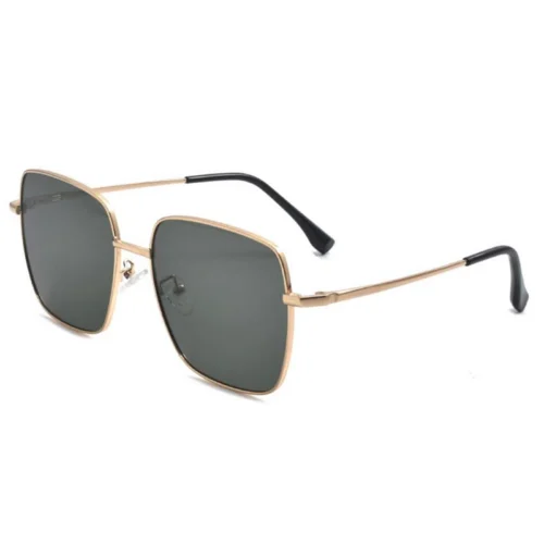 Light-gold square sunglasses with green-grey lenses | OpteLux OYH1819