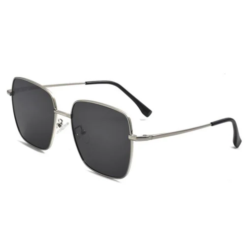 Silver square sunglasses with black lenses | OpteLux OYH1819