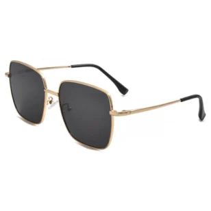 Gold frame square sunglasses with black lenses | OpteLux OYH1819