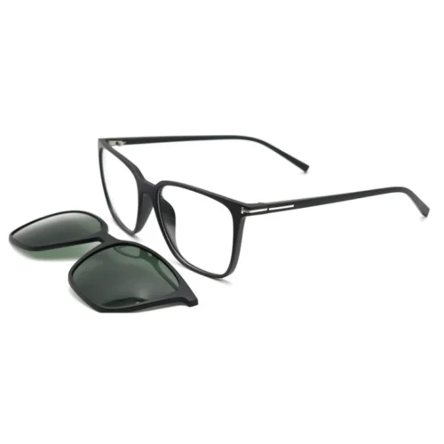 OpteLux OJO534 durable polarized clip-on sunglasses with detachable magnetic lens set