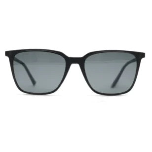 Front view of OpteLux OJO534 black clip-on sunglasses with polarized lenses