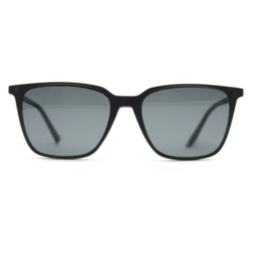 Front view of OpteLux OJO534 black clip-on sunglasses with polarized lenses