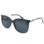 OpteLux OJO7813 browline sunglasses with glossy black frame and metal lattice temples