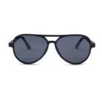 Clip-On Aviator Sunglasses OJO1914 with black frame and grey lenses – front view