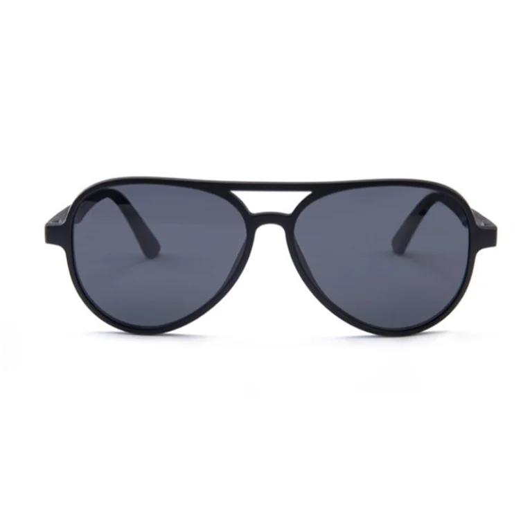 Clip-On Aviator Sunglasses OJO1914 with black frame and grey lenses – front view