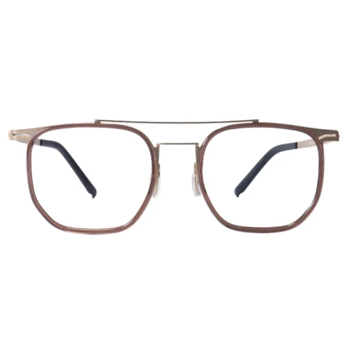 OpteLux OHN2612 Golden Elegant Titanium Glasses Frames Front View