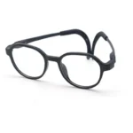 Side view of solid black OpteLux Kids’ Browline Full Frame glasses OLB7204