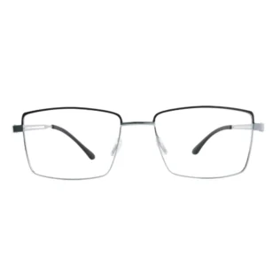 OpteLux OJO184 square glasses front view with dark upper rim and metallic lower frame