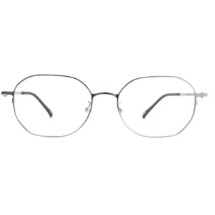 OpteLux OSZ082 titanium round glasses frames front view minimal design
