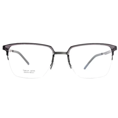 OpteLux OHN270 browline glasses frames – semi-rimless titanium front view
