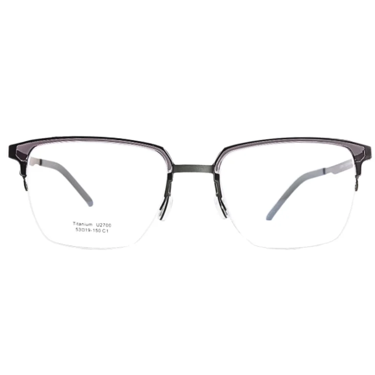 OpteLux OHN270 browline glasses frames – semi-rimless titanium front view