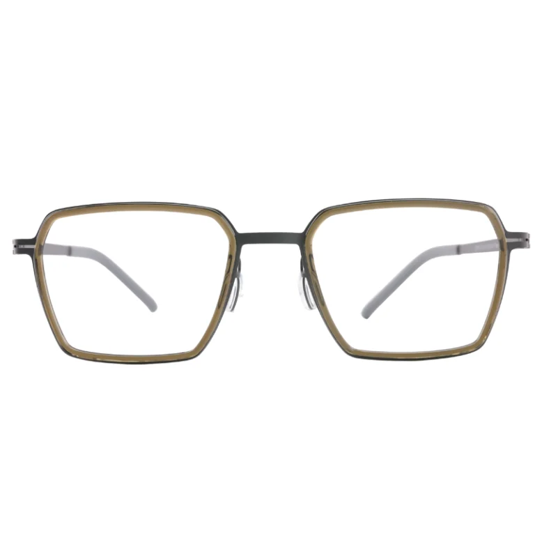 OpteLux OHN2715 vintage glasses front view with geometric square frame