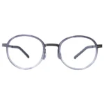 OpteLux OHN278 clear grey round eyeglass frames – front view