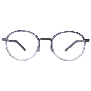 OpteLux OHN278 clear grey round eyeglass frames – front view