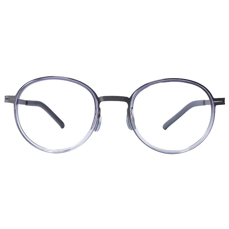 OpteLux OHN278 clear grey round eyeglass frames – front view