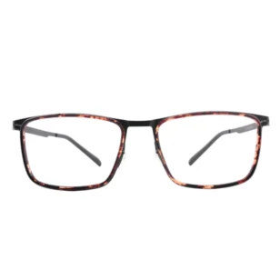 OpteLux OHN311 square glasses front view with tortoiseshell-rim metal frame