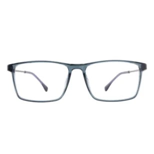 OpteLux OHN660 square frame glasses front view in translucent blue-grey