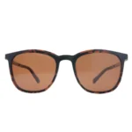 OpteLux OJO196 classic clip-on sunglasses with black and tortoise frame and brown lenses – front view