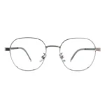 Front view of OpteLux OJO623 premium round glasses frames in lightweight metal.