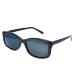 Glossy black trendy sunglasses with blue-grey lenses | OpteLux OJO711