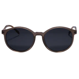 Front view of OpteLux OJO7824 round sunglasses in deep burgundy – Lightweight Semi Rimless Glasses