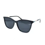 OpteLux OJO7829 square sunglasses with glossy black front frame and gold temple hinge detailing