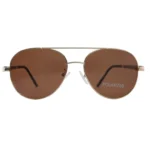 OpteLux OJO8122 polarized aviator sunglasses in gold with brown lenses – front view
