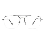Front view of OpteLux OJY110 premium browline eyeglasses in metal semi-rim design.