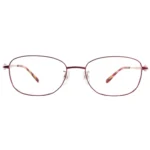 OpteLux OKA8172 round glasses with slim wine-red metal frame and tortoiseshell temple tips