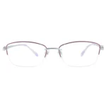 Optelux OKA8202 semi rimless glasses front view with slim metal upper rim and lightweight temples
