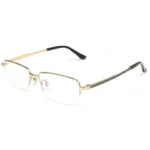 OpteLux OKA9213 square frame glasses with refined metal front and detailed temples