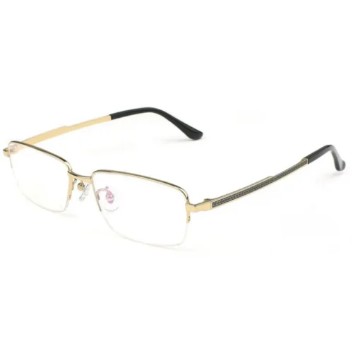 OpteLux OKA9213 square frame glasses with refined metal front and detailed temples
