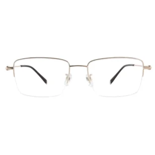 OpteLux OKA9245 titanium square glasses – front view in gold finish