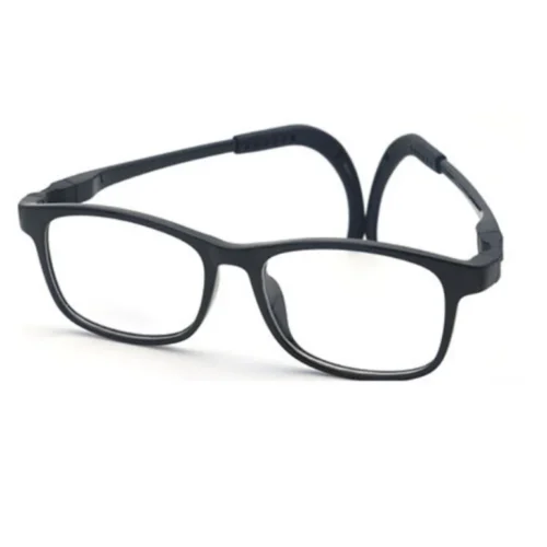 Flexible kids glasses frames in classic black lightweight style by OpteLux OLB7208.