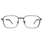 OpteLux ONC136 square frame glasses front view in dark graphite metal