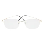 OpteLux ONC1602 rimless glasses – front view with slim gold temples