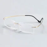 OpteLux ONC1631 gold rimless glasses with rectangular lenses
