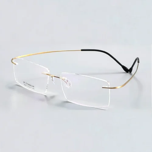 OpteLux ONC1631 gold rimless glasses with rectangular lenses