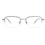 OpteLux ONC8807 half rim square glasses in dark metal, front view
