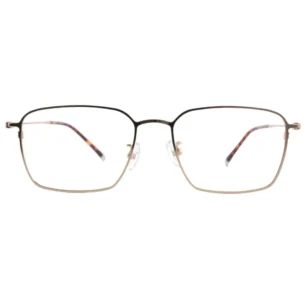 Optelux ONC8973 square glasses front view, two-tone metal frame with tortoiseshell temples